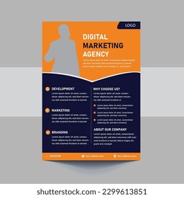 Corporate business flyer layout, Flyer cover design, Annual report, Corporate presentation, Digital marketing layout, Digital marketing flyer template design with mockup