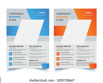 Corporate Business Flyer-Poster-Broschüre deckt Design-Hintergrund, zwei Farben Schema, Vektorvorlage in A4-Größe - Vektorgrafik