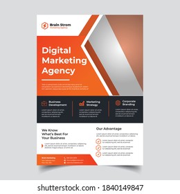 Corporate business flyer poster brochure cover design layout background, two color schemes, A4 size vector template-vector