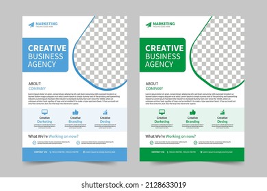 Corporate Business Flyer poster design layout background, Flyer template for your Company, Advertising, Marketing, Agency, vector template in A4 size - Vector