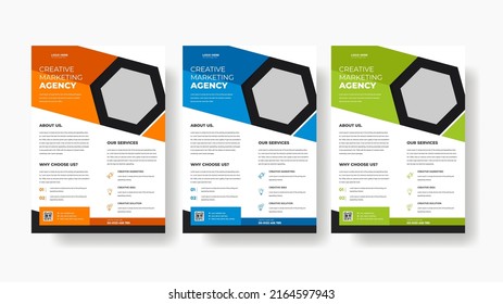 Corporate business flyer poster design template, abstract annual brochure cover design