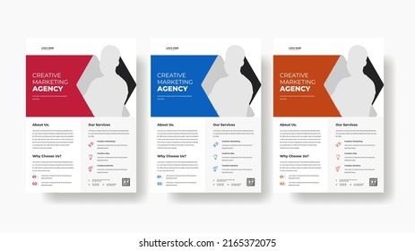 Corporate business flyer poster design template, abstract annual brochure cover design