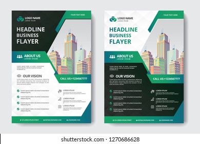 Corporate Business Flyer poster pamphlet brochure cover design layout background, two colors scheme, vector template in A4 size - Vector svg