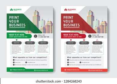 Corporate Business Flyer poster pamphlet brochure cover design layout background, two colors scheme, vector template in A4 size - Vector