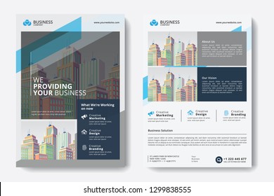 Corporate Business Flyer poster pamphlet brochure cover design layout background, two colors scheme, vector template in A4 size - Vector - Vector