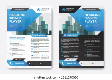 Corporate Business Flyer poster pamphlet brochure cover design layout background, two colors scheme, vector template in A4 size - Vector - Vector
