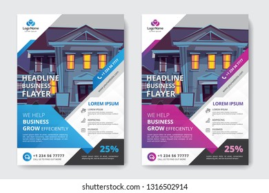 Corporate Business Flyer poster pamphlet brochure cover design layout background, two colors scheme, vector template in A4 size - Vector