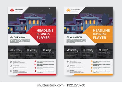 Corporate Business Flyer poster pamphlet brochure cover design layout background, two colors scheme, vector template in A4 size - Vector