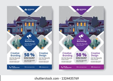 Corporate Business Flyer poster pamphlet brochure cover design layout background, two colors scheme, vector template in A4 size - Vector - Vector
