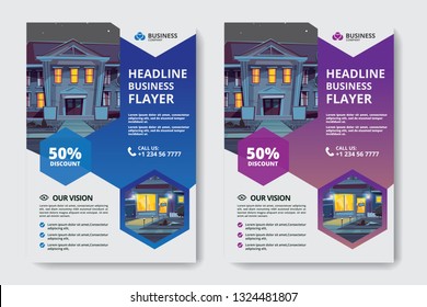 Corporate Business Flyer poster pamphlet brochure cover design layout background, two colors scheme, vector template in A4 size - Vector - Vector