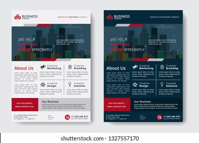 Corporate Business Flyer poster pamphlet brochure cover design layout background, two colors scheme, vector template in A4 size - Vector