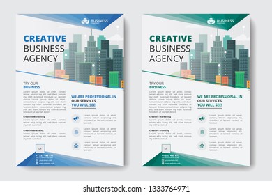 Corporate Business Flyer poster pamphlet brochure cover design layout background, two colors scheme, vector template in A4 size - Vector - Vector