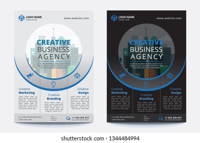 Corporate Business Flyer poster pamphlet brochure cover design layout background, two colors scheme, vector template in A4 size - Vector