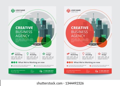 Corporate Business Flyer poster pamphlet brochure cover design layout background, two colors scheme, vector template in A4 size - Vector