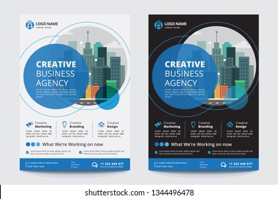 Corporate Business Flyer poster pamphlet brochure cover design layout background, two colors scheme, vector template in A4 size - Vector - Shutterstock ID 1344496478