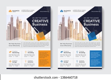 Corporate Business Flyer poster pamphlet brochure cover design layout background, two colors scheme, vector template in A4 size - Vector