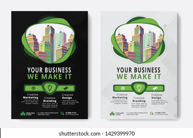 Corporate Business Flyer poster pamphlet brochure cover design layout background, two colors scheme, vector template in A4 size - Vector