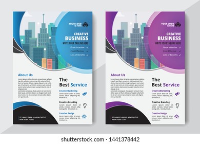 Corporate Business Flyer poster pamphlet brochure cover design layout background, two colors scheme, vector template in A4 size - Vector