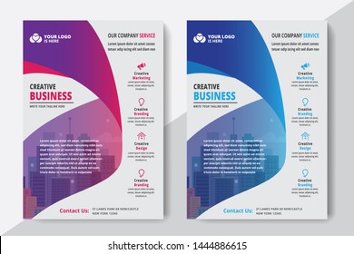 Corporate Business Flyer poster pamphlet brochure cover design layout background, two colors scheme, vector template in A4 size - Vector
