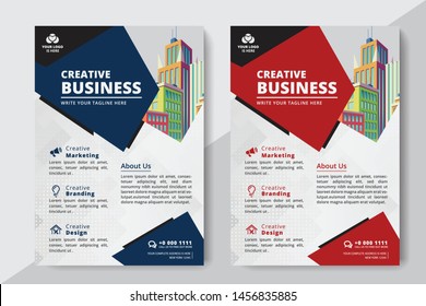 Corporate Business Flyer poster pamphlet brochure cover design layout background, two colors scheme, vector template in A4 size - Vector