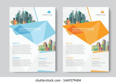 Corporate Business Flyer poster pamphlet brochure cover design layout background, two colors scheme, vector template in A4 size - Vector