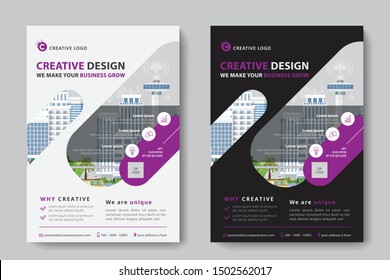 Corporate Business Flyer Poster Broschüre Deckendesign-Hintergrund, zwei Farbschema, Vektorvorlage in A4-Größe - Vektorgrafik