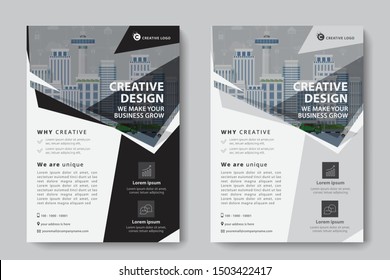 Corporate Business Flyer Poster Pamphlet Brochure Cover Design Layout Background, Two Colors Scheme, Vector Template In A4 Size - Vector