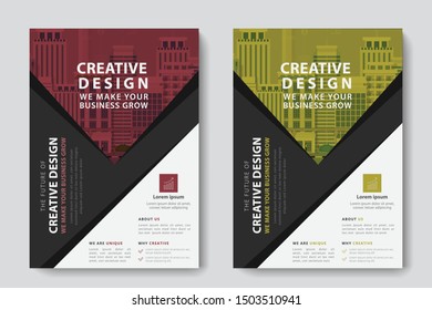 Corporate Business Flyer poster pamphlet brochure cover design layout background, two colors scheme, vector template in A4 size - Vector