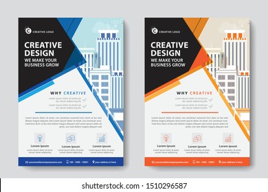 Corporate Business Flyer poster pamphlet brochure cover design layout background, two colors scheme, vector template in A4 size - Vector