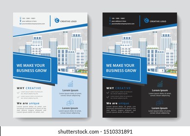 Corporate Business Flyer poster pamphlet brochure cover design layout background, two colors scheme, vector template in A4 size - Vector