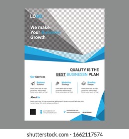 Corporate Business Flyer poster pamphlet brochure cover design layout background, two colors scheme, vector template in A4 size - Vector