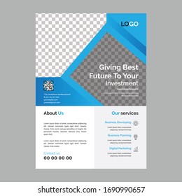 Corporate Business Flyer poster pamphlet brochure cover design layout background, two colors scheme, vector template in A4 size - Vector