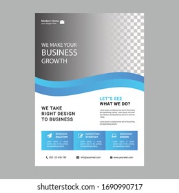 Corporate Business Flyer poster pamphlet brochure cover design layout background, two colors scheme, vector template in A4 size - Vector