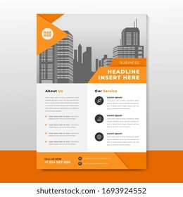 Corporate business flyer poster pamphlet brochure cover template design with blue color on a4 paper size. For marketing, business proposal, promotion, advertise, publication, cover page