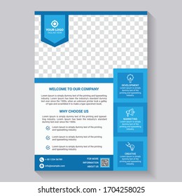 Corporate Business Flyer poster pamphlet brochure cover design layout background, vector template in A4 size - Vector