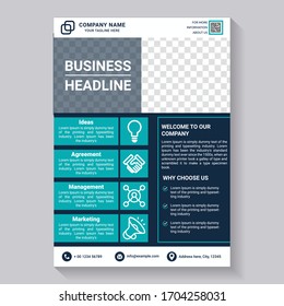 Corporate Business Flyer poster pamphlet brochure cover design layout background, vector template in A4 size - Vector