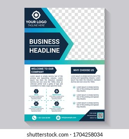 Corporate Business Flyer poster pamphlet brochure cover design layout background, vector template in A4 size - Vector