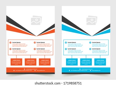 Corporate Business Flyer poster pamphlet brochure cover design layout background, two colors scheme, vector template in A4 size - Vector