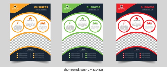 Corporate Business Flyer poster pamphlet brochure cover design layout background, two colors scheme, vector template in A4 size - Vector