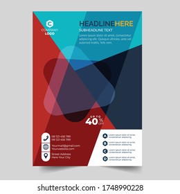 Corporate Business Flyer poster pamphlet brochure cover design layout background, two colors scheme, vector template in A4 size - Vector