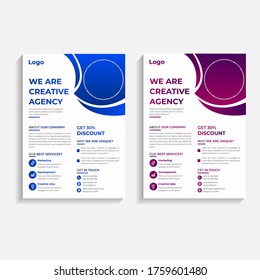 Corporate Business Flyer poster pamphlet brochure cover design layout background, two colors scheme, vector template in A4 size - Vector