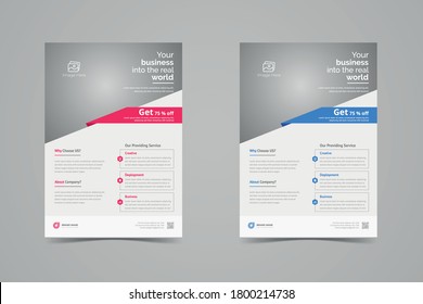 Corporate Business Flyer poster pamphlet brochure cover design layout background, two colors scheme, vector template in A4 size - Vector