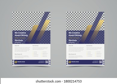 Corporate Business Flyer poster pamphlet brochure cover design layout background, two colors scheme, vector template in A4 size - Vector