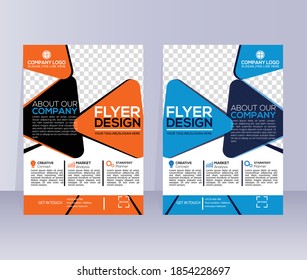 Corporate Business Flyer poster pamphlet brochure cover design layout, vector template in A4 size - Vector.