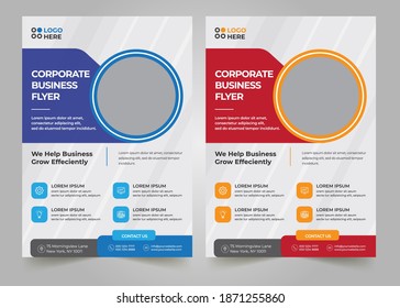 Corporate Business Flyer poster pamphlet brochure cover design layout background, two colors scheme, vector template in A4 size - Vector