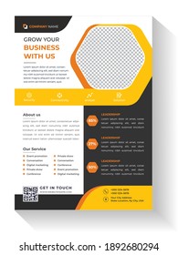 Corporate business flyer poster pamphlet brochure cover template design with yellow color. marketing, business proposal, promotion, advertise, publication, cover page. eps 10 vector illustration