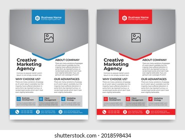 Corporate Business Flyer poster pamphlet brochure cover design layout background 12, two colors scheme, vector template in A4 size