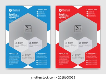 Corporate Business Flyer poster pamphlet brochure cover design layout background 16, two colors scheme, vector template in A4 size