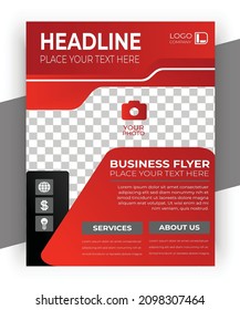 Corporate Business Flyer poster pamphlet brochure cover design layout background, two colors scheme, vector template in A4 size - Vector