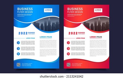 Corporate Business Flyer poster pamphlet brochure cover design layout background, two colors scheme, vector template in A4 size - Vector